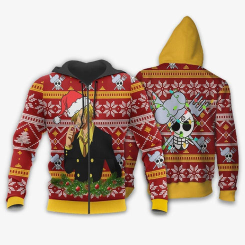 Divesart - Sanji Ugly Christmas Sweater and Hoodie Custom One Piece Anime Xmas Gifts